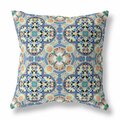 Palacedesigns 18 in. Cloverleaf Indoor & Outdoor Throw Pillow Blue Purple & Peach PA3099005